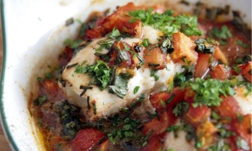 Mediterranean Style Baked Fish With Vegetables